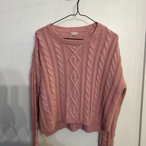 Garage Blush Cable Knit Sweater
